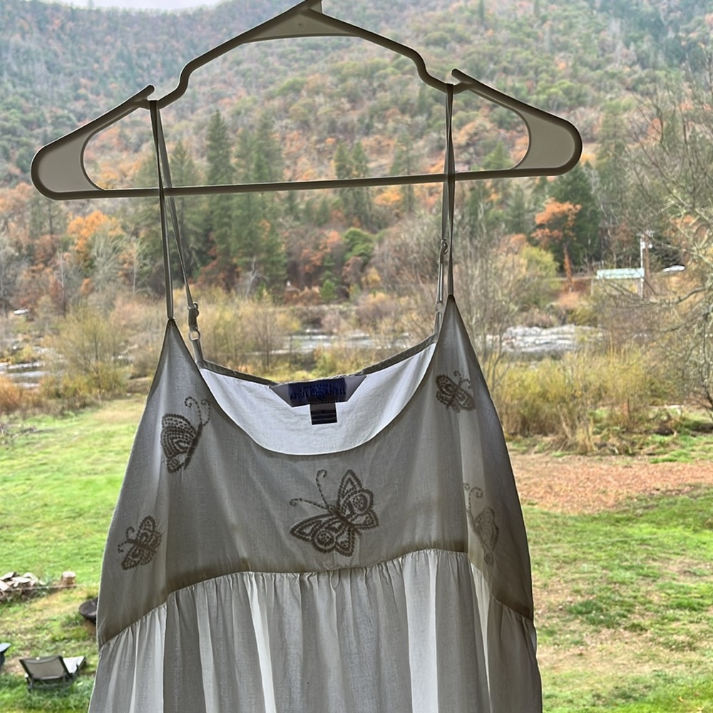 Rare Find! April Cornell White Cotton Butterfly Nightgown; Size S - Picture 3 of 8